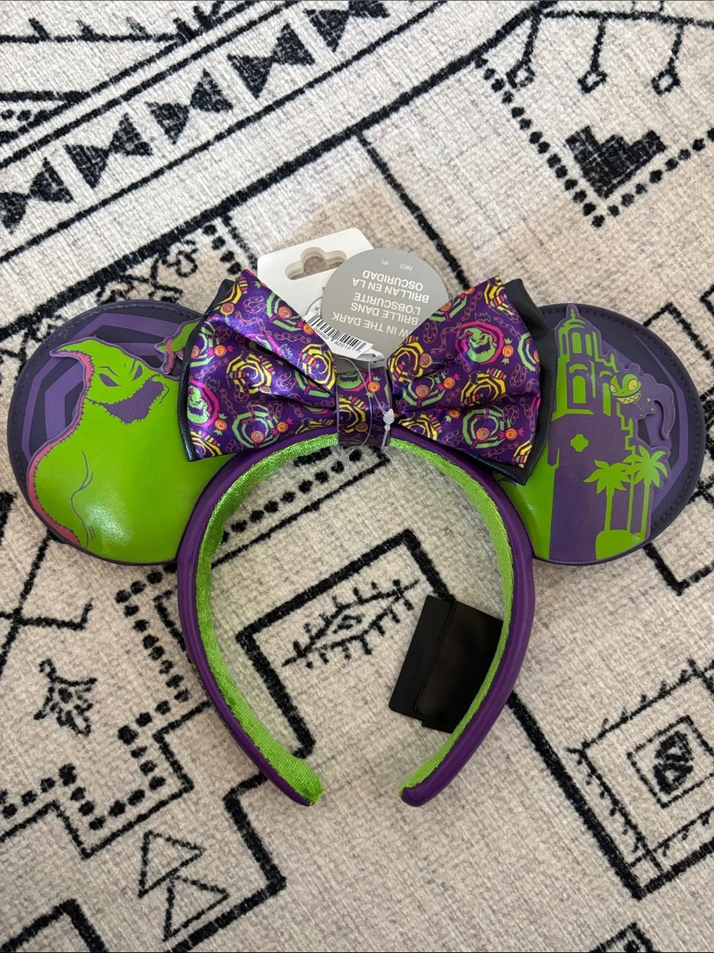 NWT 2025 Glow In The Dark Oogie Boogie Backpack Crossbody Bag & Matching Ears